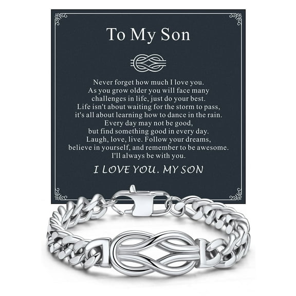 ChainsHouse Love Shape Knot Bracelets for Men Stainless Steel Infinity Bracelet Christmas Aniversary Birthday Jewelry Gift for Men/Love/Husband/Dad/Son/Grandson