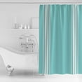 thumbnail image 2 of Farmhouse Teal Shower Curtain, 72" x 72", White Stripe Waterproof Bathroom Curtain Washable Shower Curtain Set with 12 Hooks, 2 of 6