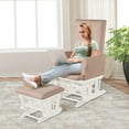 thumbnail image 3 of Costway Baby Nursery Relax Rocker Rocking Chair Glider & Ottoman Set w/Cushion Pink, 3 of 11