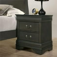 thumbnail image 3 of Bowery Hill 2-Drawer Transitional Solid Wood Nightstand in Gray, 3 of 3