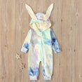 thumbnail image 5 of Ruyang Infant Baby Zip Up Jumpsuit Cute Bunny Ear Tie Dye Hooded Romper Long Sleeve Footless One Piece Outfit for Newborn Boys Girls, 5 of 6