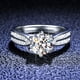 thumbnail image 1 of Anillo de moissanita, propuesta de boda, anillo de plata esterlina, anillo de diamantes de moissanita de seis garras, reina, 1 of 5