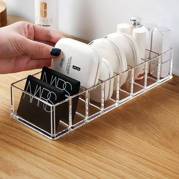 Small Acrylic Makeup Organizer Clear Palette Organizer Transparent Cosmetic Storage Organizer,8 Slots
