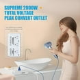 thumbnail image 2 of 220v to 110v Voltage Converter Adapter: International US to Europe Travel Power Strip Plug Transformer - 2000W Electric Hair Dryer Step Down Outlet Converters for US European UK EU Italy, 2 of 9
