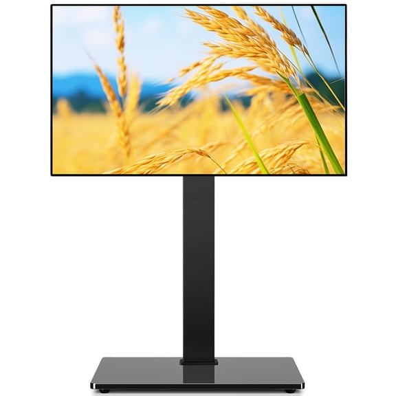 RTVR Floor TV Stand with Swivel Mount for 32-75 inch TVs, Height Adjustable with Wire Management, Holds up to 110 lbs