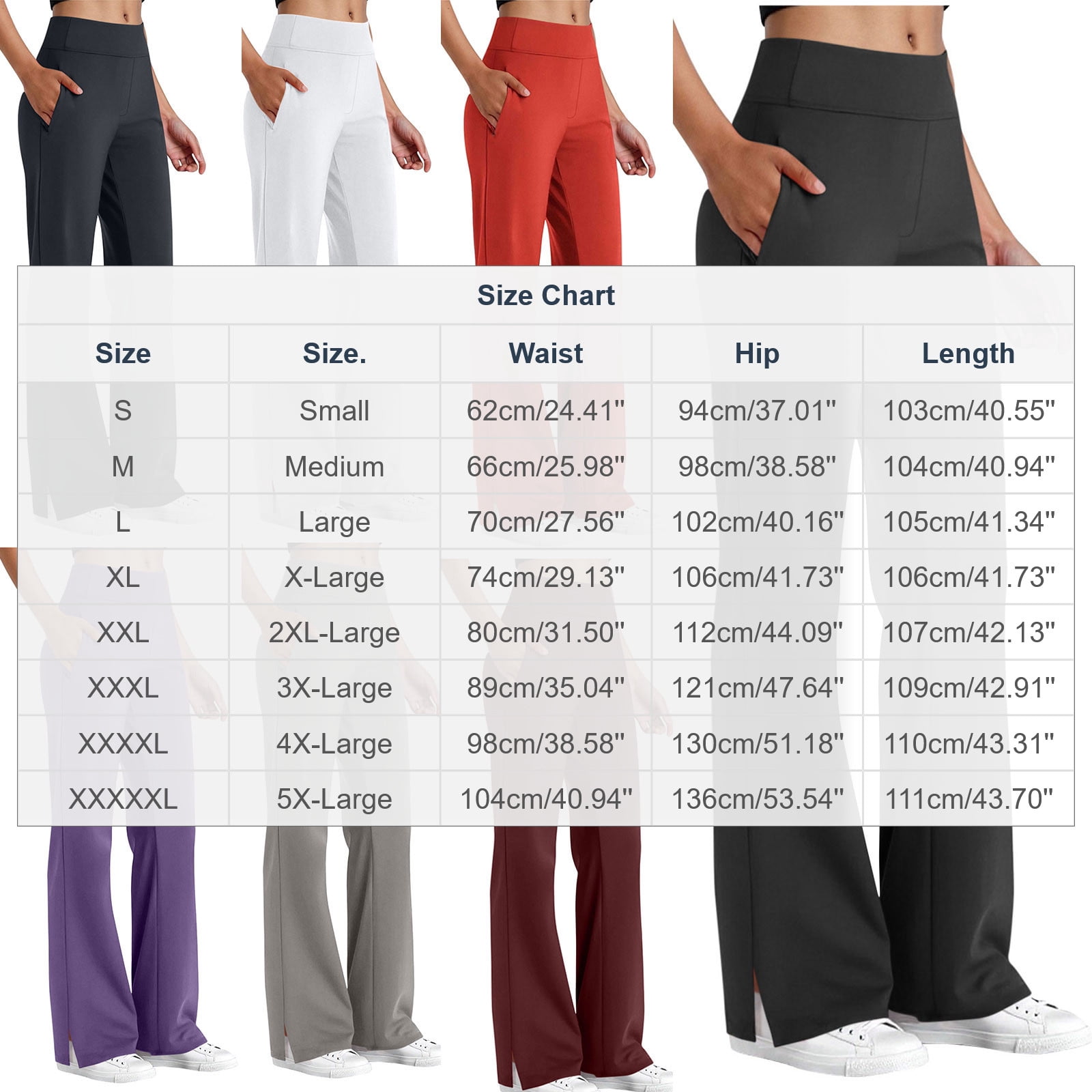 Yoga Pants Women Wide Leg Pants with Pockets High Waist Stretch Dress Casual Sweatpants Side Split