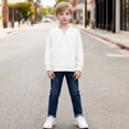 thumbnail image 5 of Jalioing Long Sleeve Shirt for Boys Casual Dropped Shoulder V Neck Texture Tops Kids Teens Plain Shirts 4-14 Years, 5 of 7