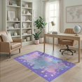 thumbnail image 2 of ODIKA Pink Tie Dye Kawaii Galaxy Border Shaped Floormat Stain Resistant Low Profile for Dorm Room, Small Living Apartment, 2 of 7