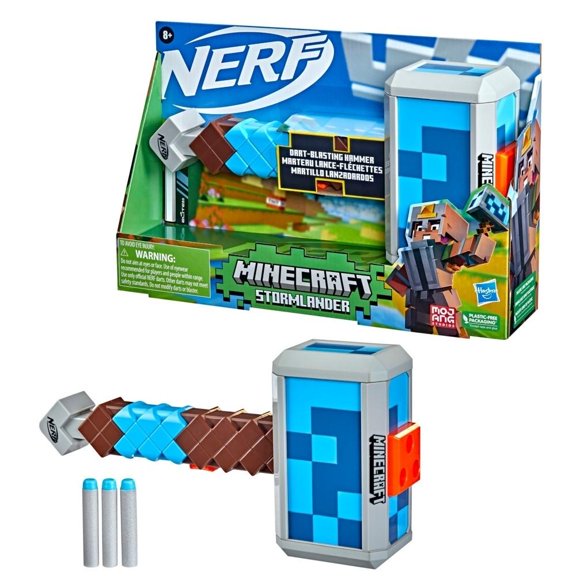 Lanzador Hasbro Nerf 3 Dardos Minecraft Schilling