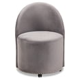 thumbnail image 2 of Baxton Studio Bethel Glam and Luxe Grey Velvet Fabric Upholstered Rolling Accent Chair, 2 of 5