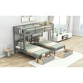 thumbnail image 4 of Hassch Twin Over Twin & Twin Bunk Bed With Two Drawers And Built-In Middle Drawer, Gray, 4 of 9