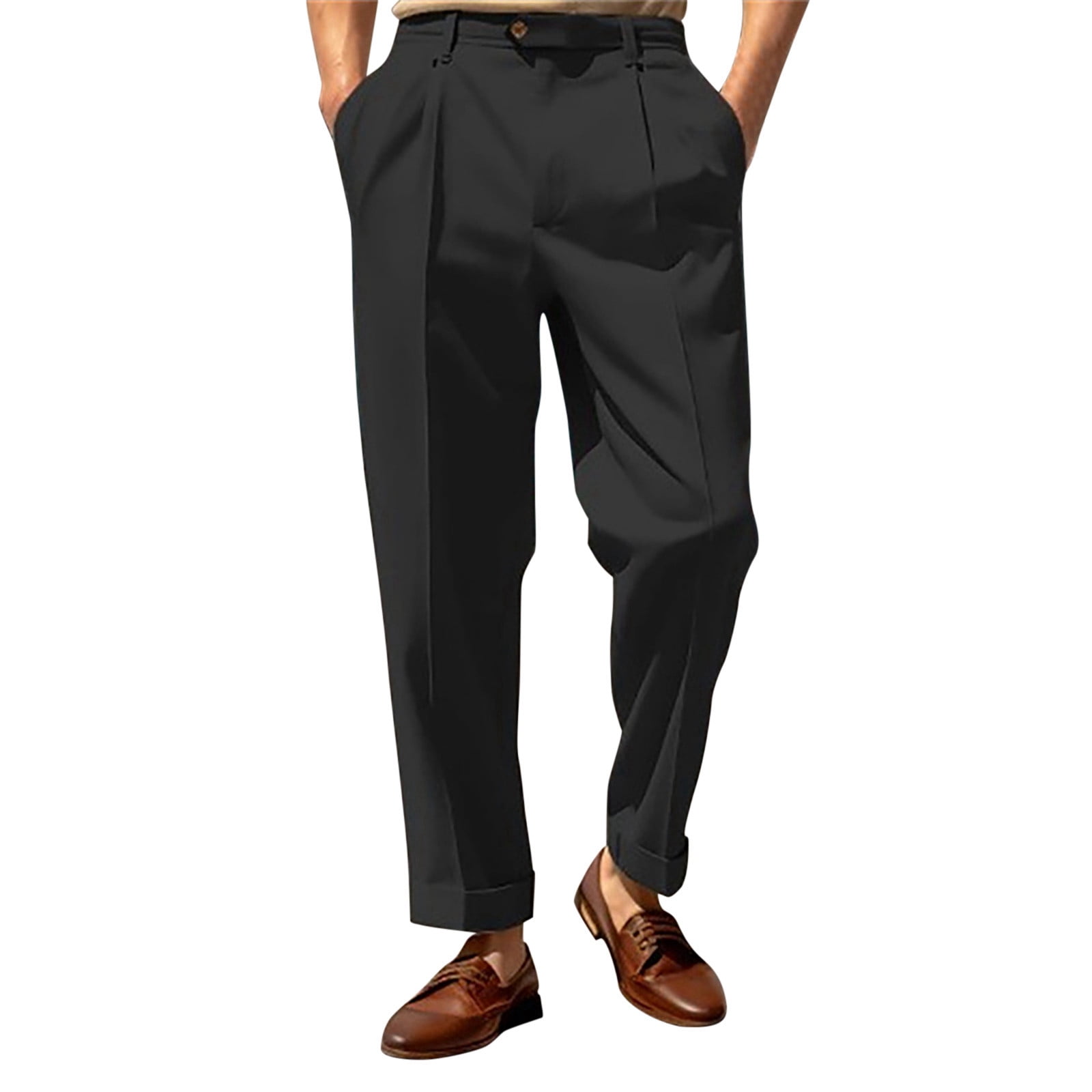Genuine Dickies Men's Relaxed Fit Straight Leg Flat Front Flex