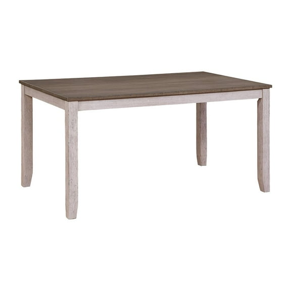 Lexicon Ithaca Wood Veneer Dining Room Table in Grayish White and Brown Finish
