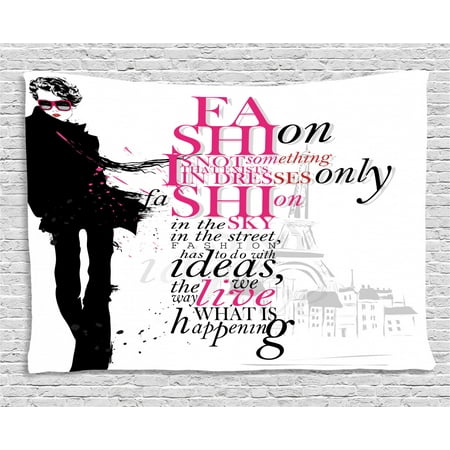 Fashion House Decor Tapestry Woman With Elegant Shawl Paris
