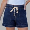 thumbnail image 2 of Women's Baggy High Waisted Jean Shorts Pull On Wide Leg Denim with Pockets, 2 of 8