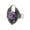 Silver Purple Stone, variant on Men's Stainless Steel Oval Gemstome Angel Wing Locking Signet Ring Crystal CZ Wedding Finger Jewelry Silver Purple Stone Size 10