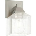 thumbnail image 3 of 4.75 inch 1 Light Brushed Nickel Wall Sconce with Hand Blown Clear Seeded Glass Shade, 3 of 6