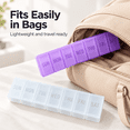 thumbnail image 6 of Large Pill Organizer, Bug Hull 2 Pcs Weekly Pill Organizer, 7 Day Pill Case, Travel Medicine Organizer, Purple & White, 6 of 8