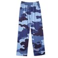 thumbnail image 7 of hxobax Womens Camo Sleepwear 2 Piece Outfits Pajama Sets Elegant Notch Collar Long Sleeve Lounge Wear Button Down Pajamas Tops and Wide Leg Pants Pjs Pj Set Nightwear Nightgowns,#01_Blue,Small, 7 of 7