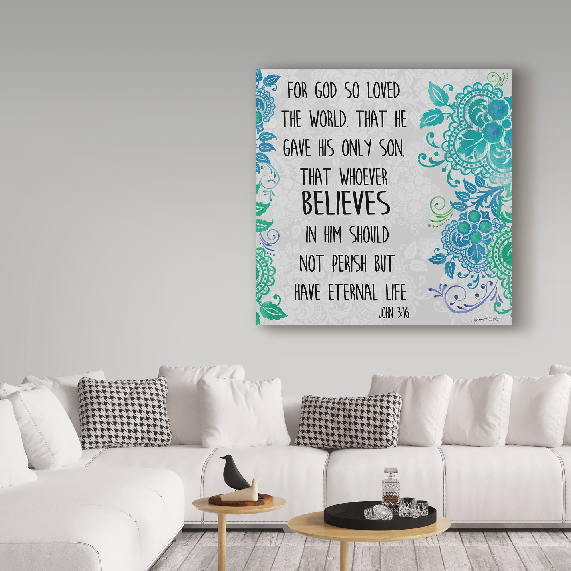 Trademark Fine Art 'Paisley Bible Verse 1' Canvas Art by Jean Plout