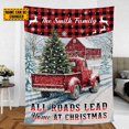 thumbnail image 1 of Teesdily | Customized Red Truck Christmas Blanket, All Roads Lead Home At, 1 of 8