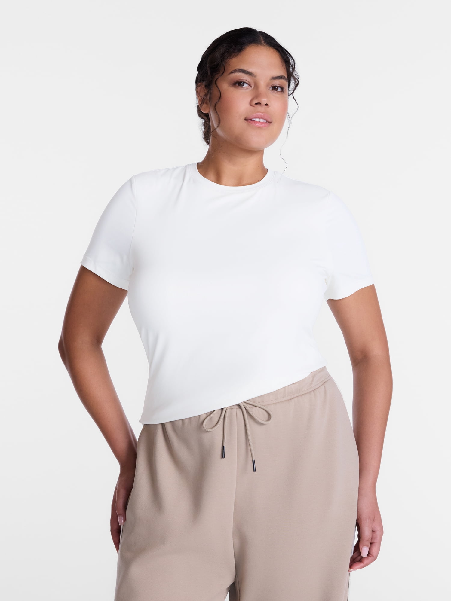 Avia Women's and Women's Plus SoftSculpt Tee with Short Sleeves, Sizes XS-4X