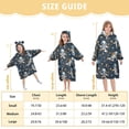thumbnail image 3 of Dailycode Wearable Blanket Hoodie Oversized Sherpa Flannel Blankets with Pocket for 3-14 Year Old Cartoon Astronauts Star Planet, 3 of 7