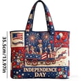 thumbnail image 3 of Quilted Tote Bag Patriotic Stars and Stripes Shoulder Handbag 1776-2026 USA 250th Anniversary Spacious Tote for Daily Use Shopping Work 4th of July Independence Day Events, 3 of 5
