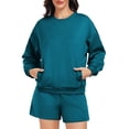 thumbnail image 3 of Pinspark Women's 2 Piece Matching Sets Long Sleeve Sweatshirts Sweatsuit 2024 Fall Trendy Tracksuit Travel Short Set, 3 of 5