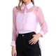 thumbnail image 4 of CAMISA DE MANGA LARGA TRANSPARENTE CON CUELLO PUNTA Y BOTONES PARA MUJER INSPIRADA CHIC L MORADO CLARO, 4 of 6