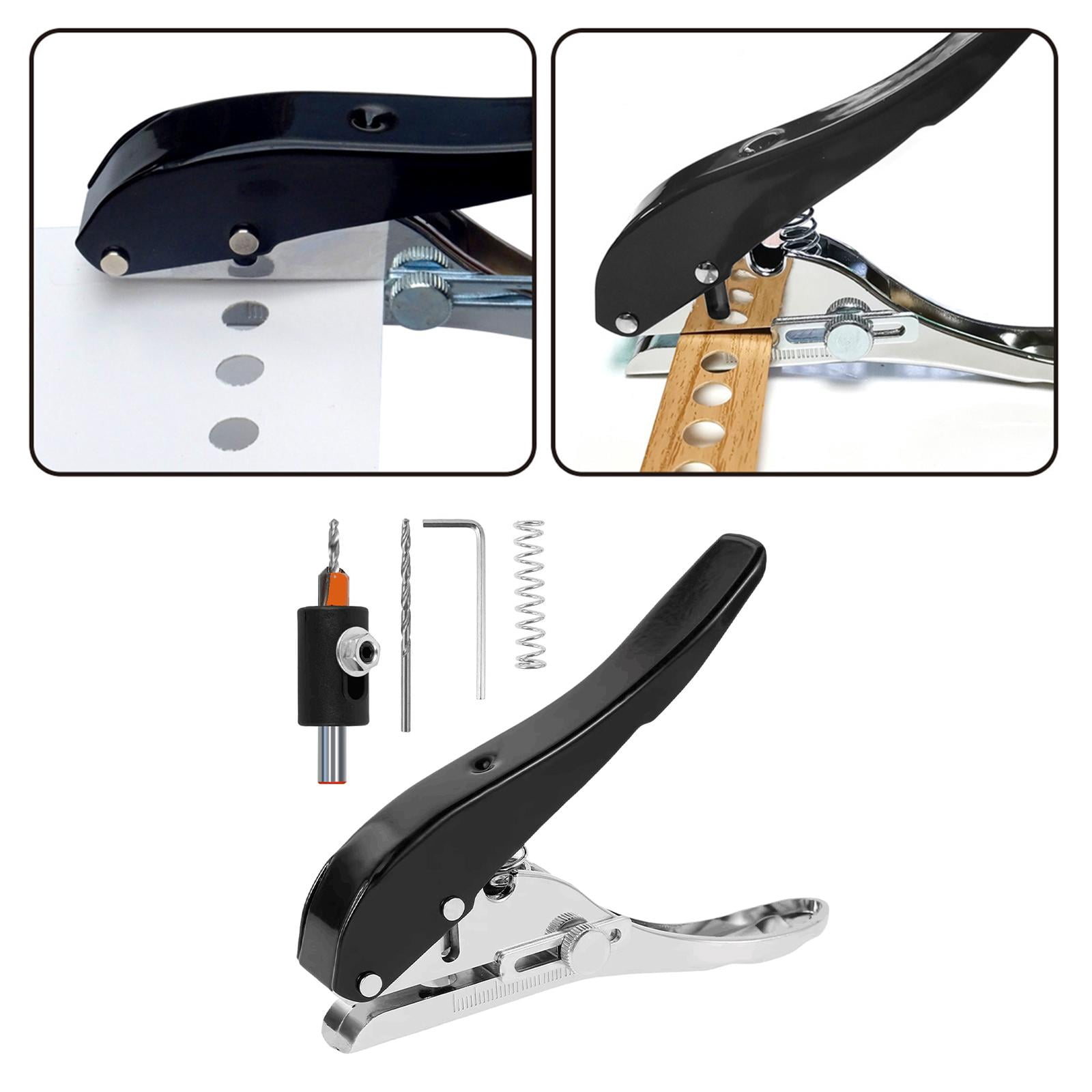 Milageto Manual Edge Band Punch Pliers Paper Punch Multifunctional Practical Durable Hand Black 10mm