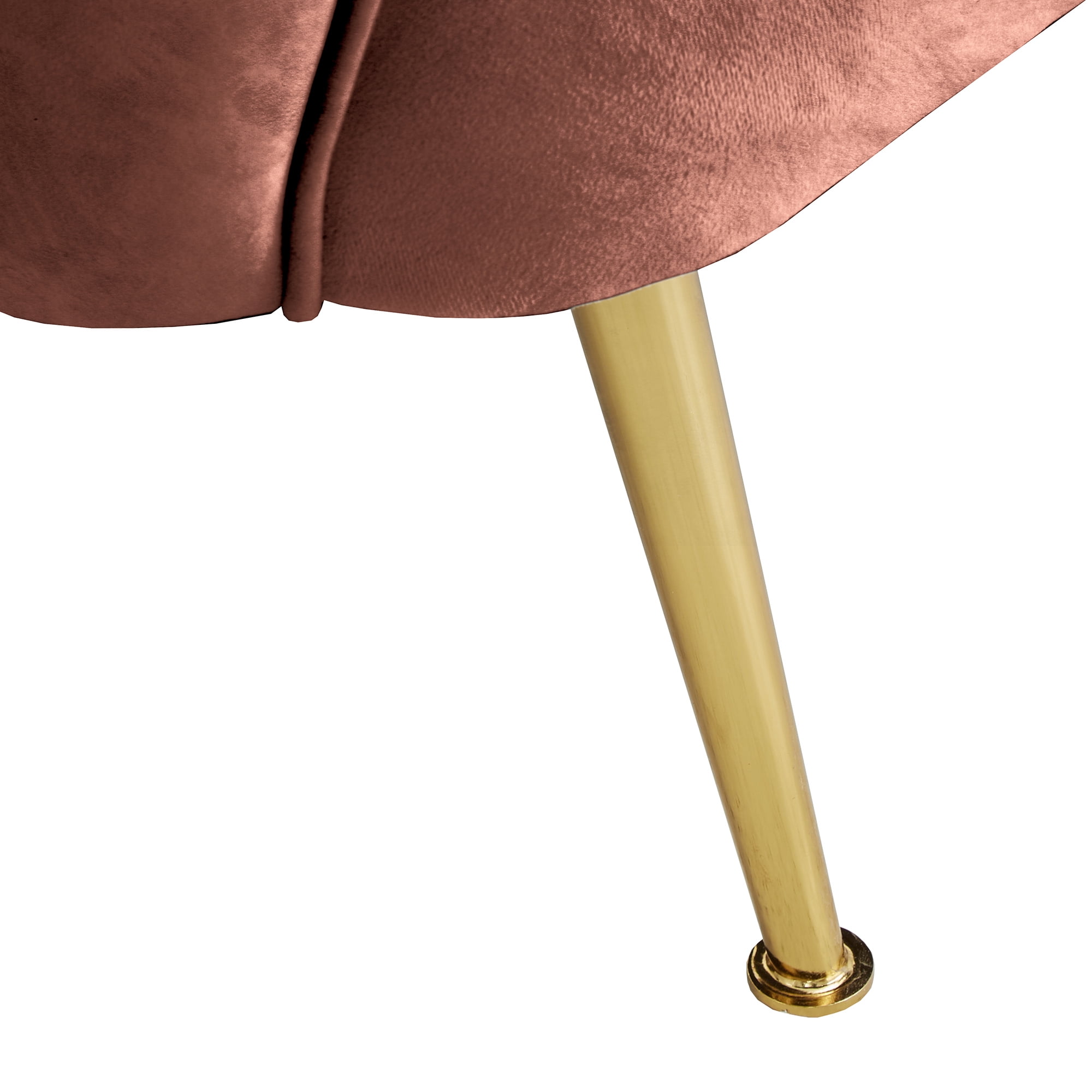 Ember Interiors Cuno Brass Finish Velvet Upholstered Accent Chair, Blush Pink