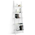 thumbnail image 1 of Giantex Ladder Shelf 5-Tier Wall-Leaning Bookshelf Ladder Bookcase, Simple Modern Wood Storage Display Shelf for Home, White, 1 of 5