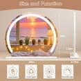 thumbnail image 4 of Swafrrt Vanity Mirror with Lights, 38x30 inch LED Lighted Makeup Mirrors, Round Makeup Mirror with 3 Color Lighting, Dimmable for Tabletop, Bedroom, 4 of 8
