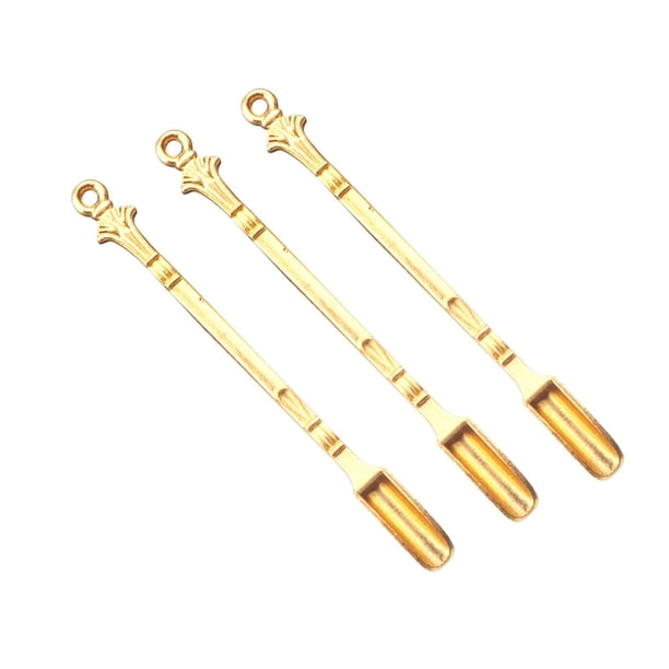 3x pequeña Encantos de cocina Vajilla exquisita antigua colgante para decoración del hogar Suministros de cocina Materiales finos Oro Hugo cuchara