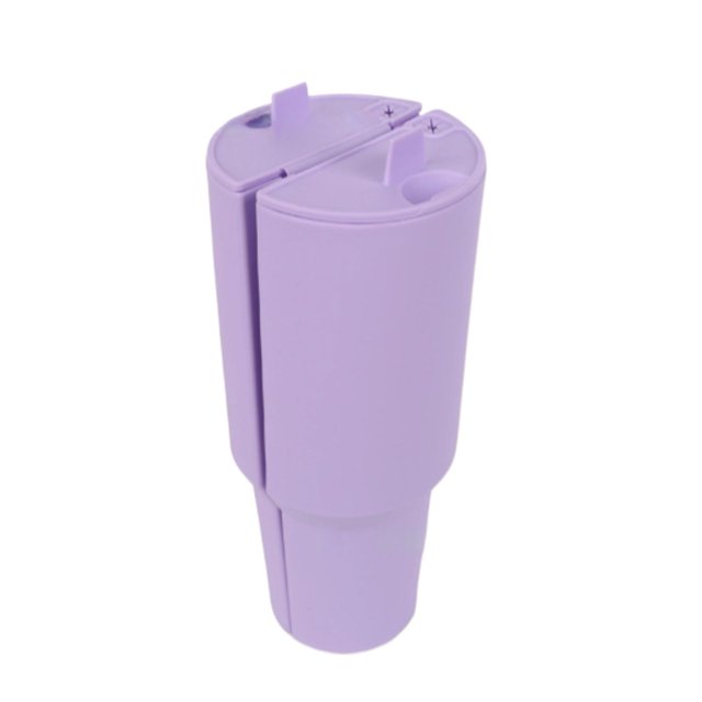 Wosthever Cubierta de taza de doble capa dividida sellada con tapa, separador de bebidas fácil de limpiar, revestimiento para taza de agua Teteras Púrpura