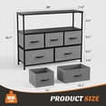 thumbnail image 5 of CONCETTA TV Stand Dresser with 5 Fabric Drawers and Open Shelving, Multi-functional Storage Unit Fits TV up to 45 inches for Bedroom Living Room Hallway, Gray, 5 of 8