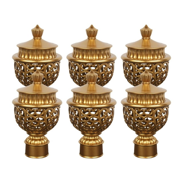 Ensemble de Décorations pour Tringle à Rideaux 6 Pcs, Quincaillerie Vintage, Capuchons Durables pour Tringle à Rideaux, Embouts de Tringle à Rideaux pour Fenêtre, Or