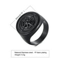 thumbnail image 3 of Men’s 3D Compass Signet Ring - Cool Black Stainless Steel Finger Band Jewelry, 3 of 7