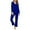Blue, variant on Women's Plus Size Pajama Set V Neck Long Sleeve Top Pants Sleepwear Loungewear Pjs Sets S-3XL