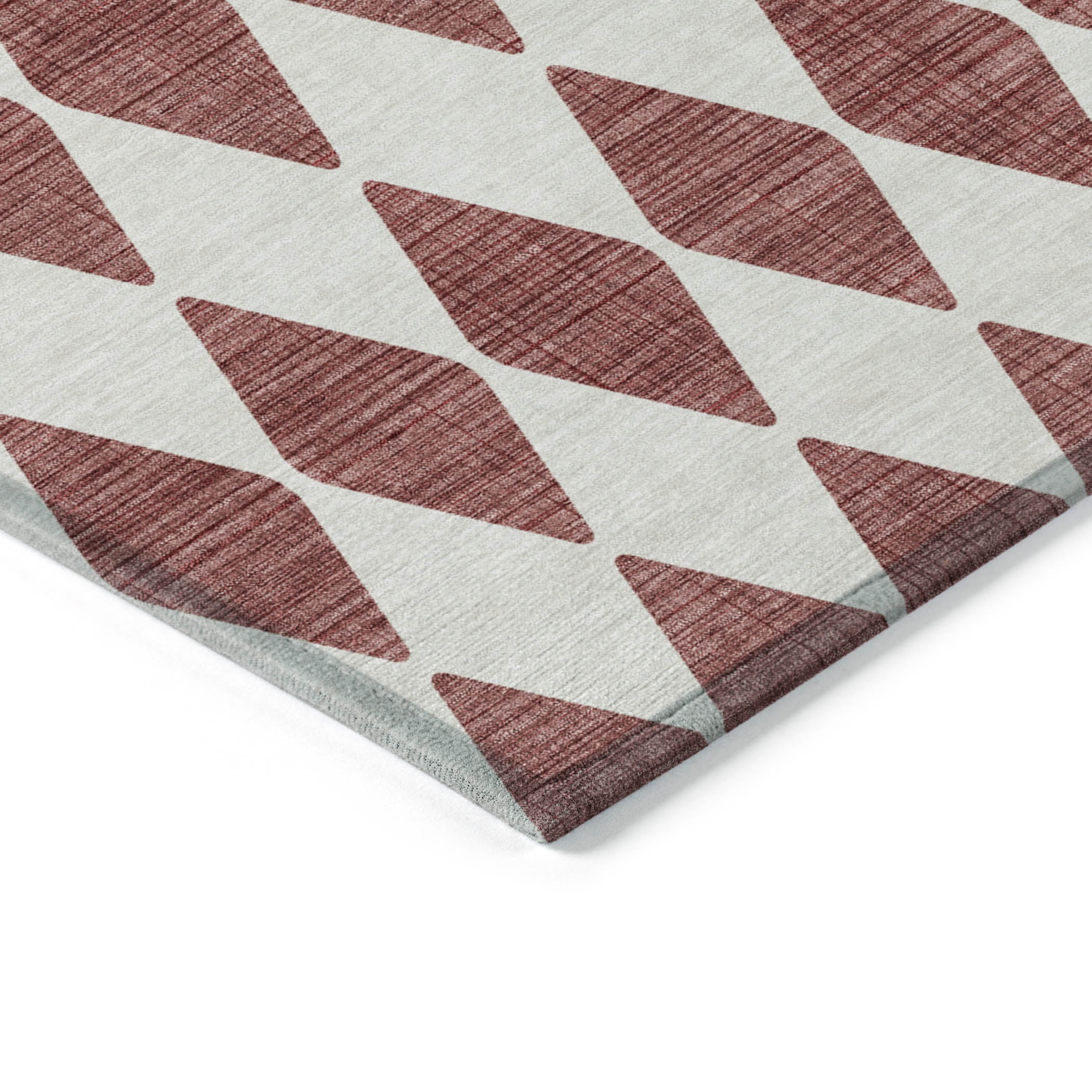 Addison Rugs Chantille Indoor/Outdoor Transitional Diamonds Burgundy Washable Round Rug, 8' x 8'