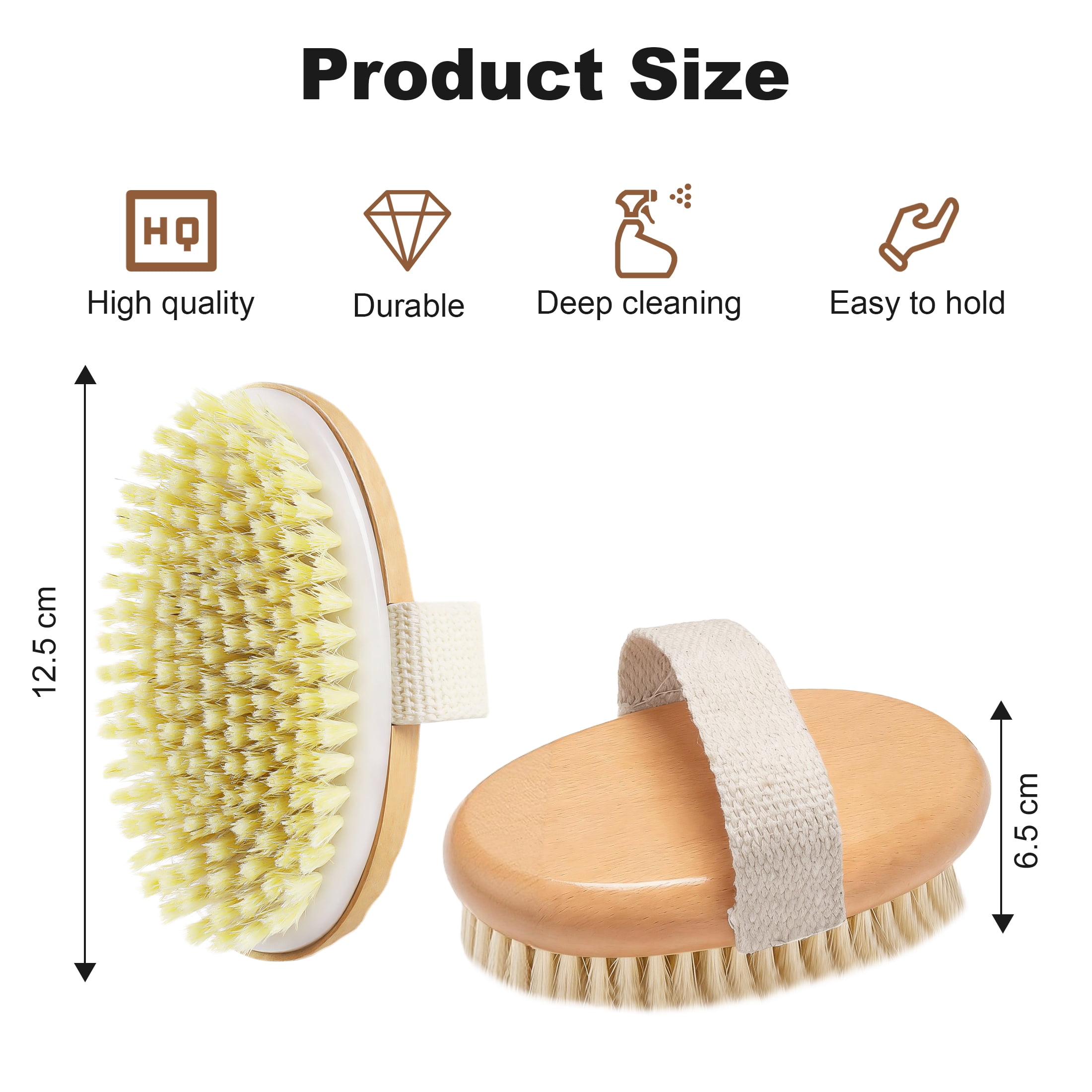 2 Pack Dry Body Brushes, Exfoliating Dry Brushing Body Brush, Dry Brushes for body cleaning, Soft Bristle Shower Brush for Body Cleaning