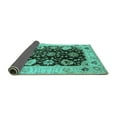 thumbnail image 2 of Ahgly Company Indoor Rectangle Oriental Turquoise Blue Industrial Area Rugs, 2' x 5', 2 of 4