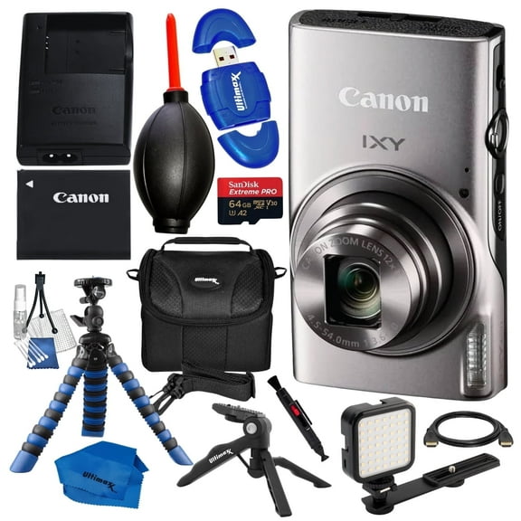 Canon Compact Digital Camera IXY650 (Silver) IXY650SL - 12PC Accessory Bundle