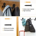 thumbnail image 4 of 10 Pack  Black Heavy Duty Wall Hooks, 20 LB Double Prong Metal Hooks for Hanging, Wall Mounted Organizer for Entryway, Closet, Garage, Bathroom, Kitchen, 4 of 7
