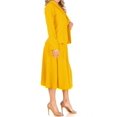 thumbnail image 3 of Women's Two Piece Set Solid Long Sleeve Casual Blazer Relaxed A-Line Midi Skirt, 3 of 7
