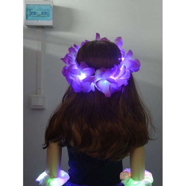 Tutú de hada con luz de mariposa para niña, falda LED, corona de flores brillantes, diadema, regalo de cumpleaños de Halloween, disfraz de fiesta de lujo