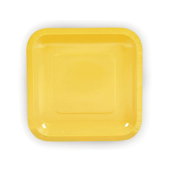 Fun Express Square Paper Dessert Plates Mimosa Yellow - 24 Ct