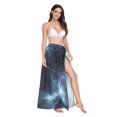 thumbnail image 2 of FORMRS Womens Long Sarong Beach Wrap Semi-Sheer Bikini Skirt Bathing Swimsuit Cover Up, Lightning Pattern, 2 of 7