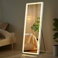thumbnail image 5 of EDX LED 3 Color Lighting Full Body Mirror 71"x 26" Rectangle Floor Mirror with Lights Wall Mounted Free Standing Leaning for Home, White, 5 of 8